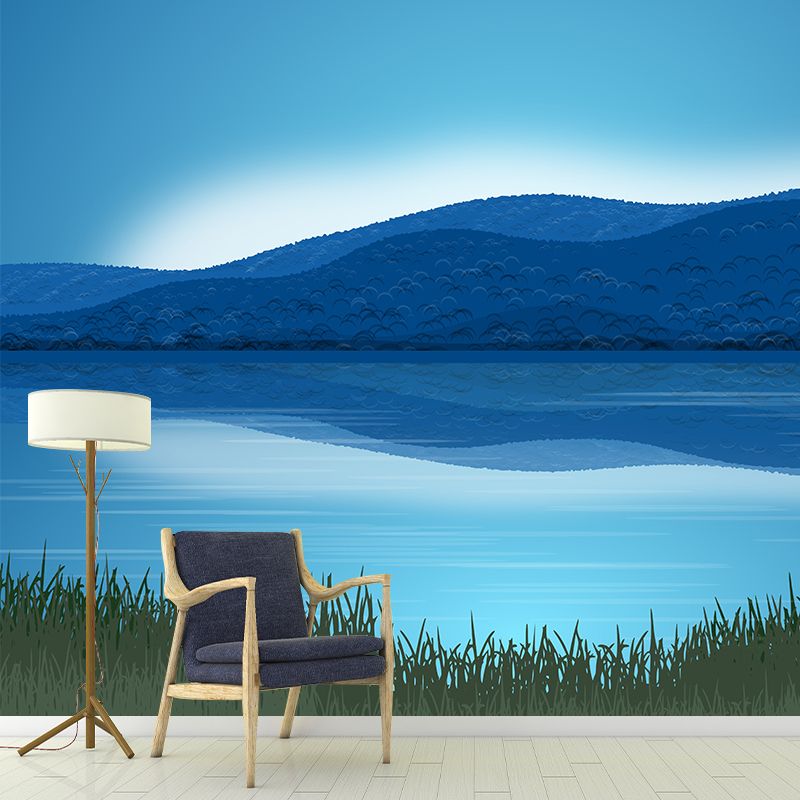 Mountain Illustration Scenery Wall Covering Murals Sitting Room Wall Decor, Waterproofing