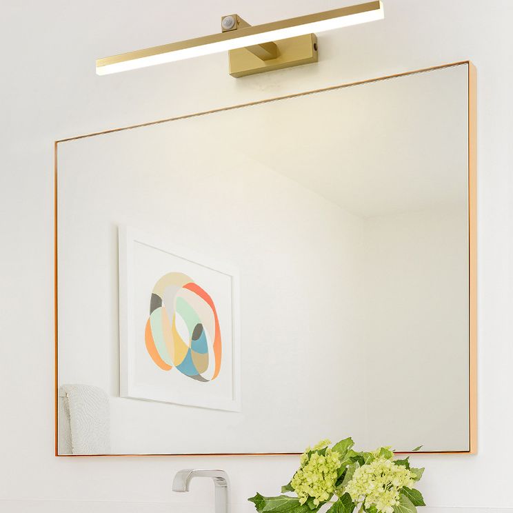 Modern Minimalist Linear Vanity Wall Light Fixtures Metal Vanity Sconce With Intelligent Sensor
