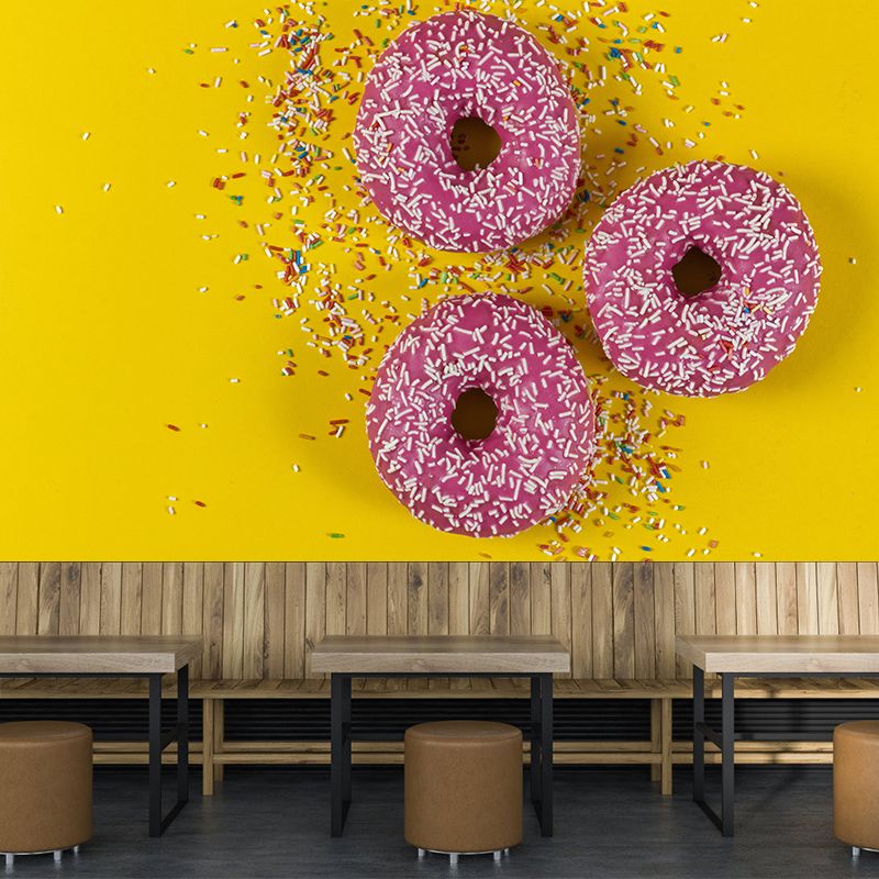 Tasty Donut Wall Mural Decal Modern Decorative for Dessert Shop,Personalized Size