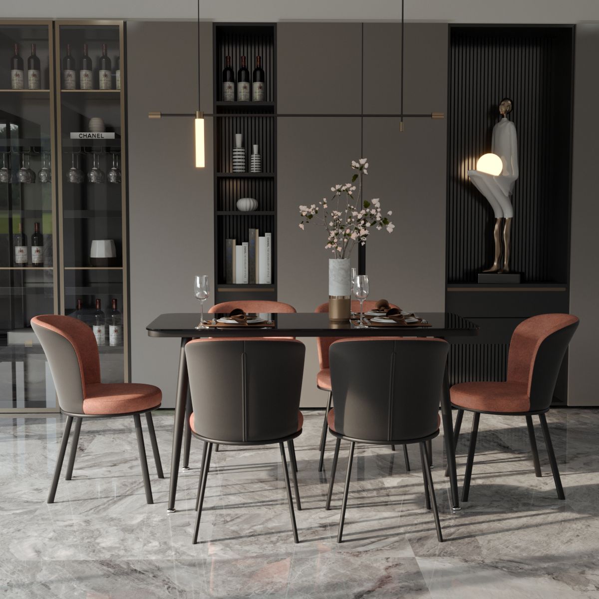 Contemporary Leathaire Restaurant Arm Chair Matte Finish Open Dining Chair
