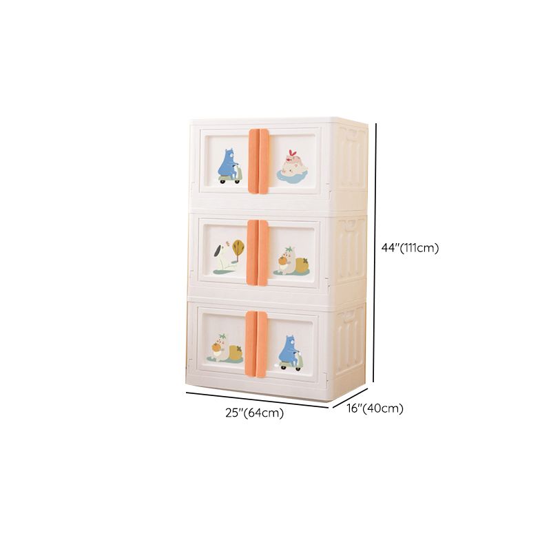 Modern Kids Nightstand Chest Plastic Nursery Dresser , 15.6-inch Width