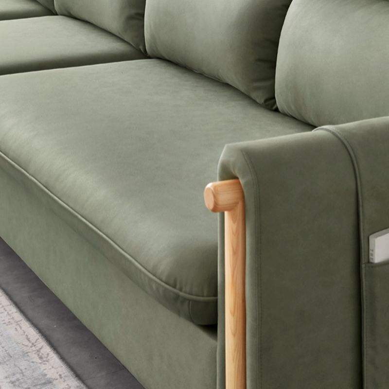 Storage Contemporary Sofa with Square Arm and Sewn Pillow Back