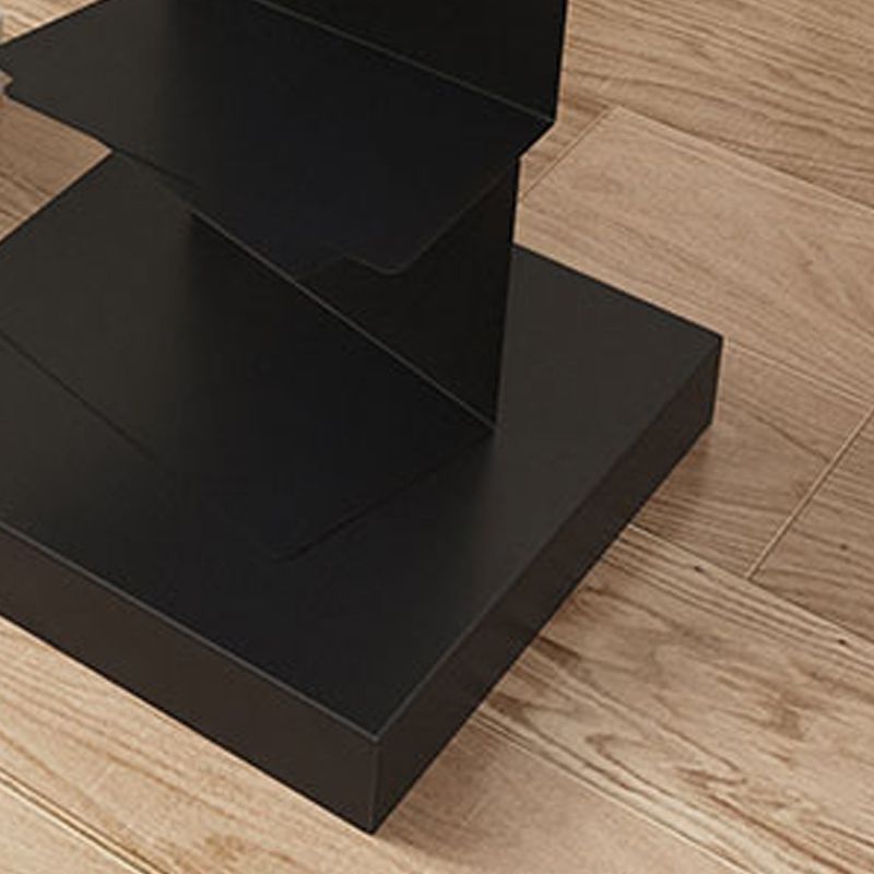 Black Contemporary Corner Bookshelf Closed Back Vertical Steel Shelf