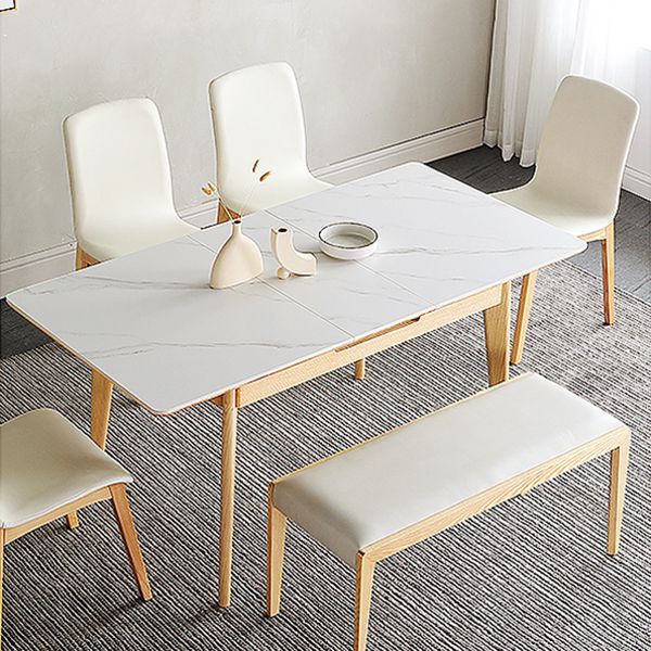 Modern Style Dining Table Sintered Stone Drop-Leaf Table for Home