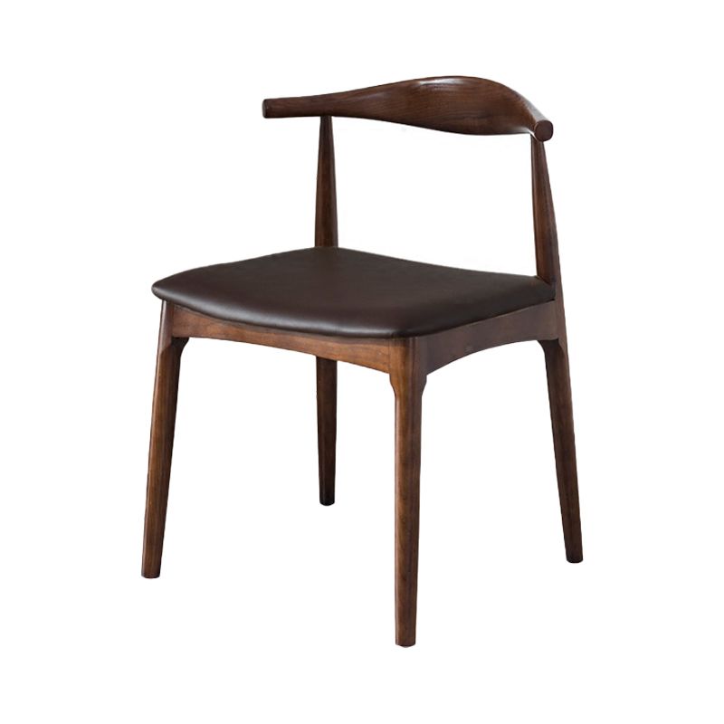 Modern Style Open Back Chair Dining Armless Side Chair with Wooden Legs