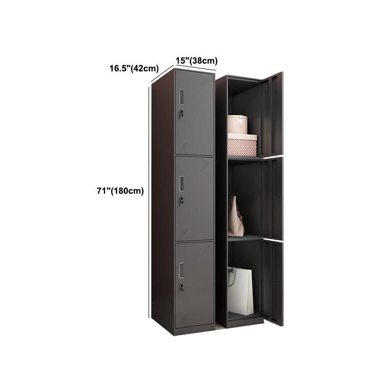 Black Metal Wardrobe Cabinet Contemporary Hinged Wardrobe Armoire