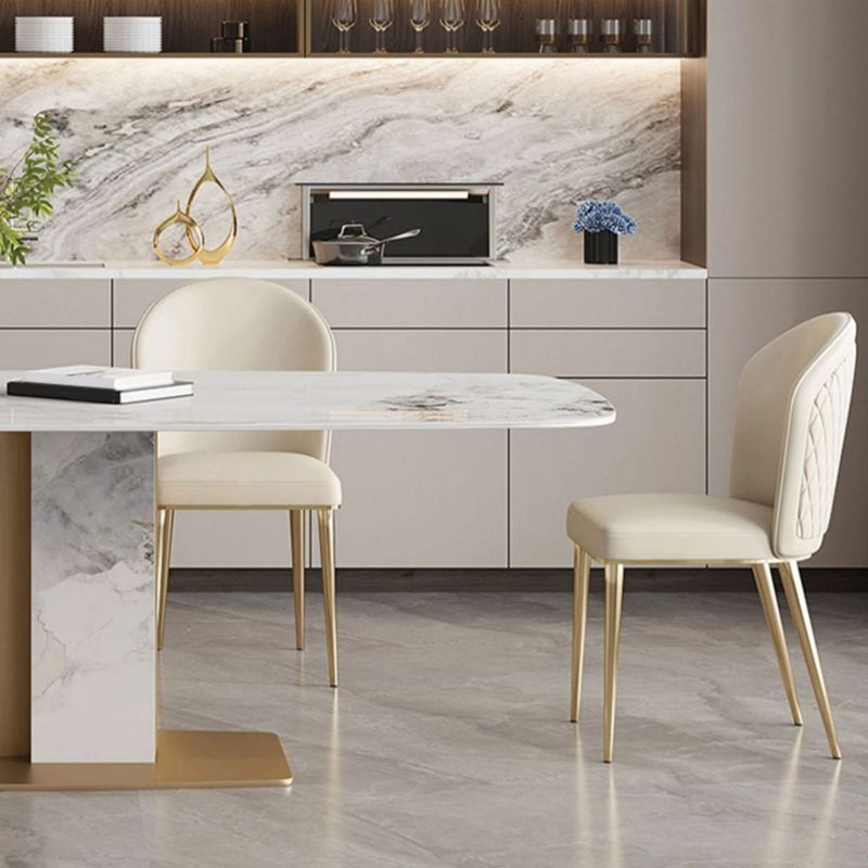 Luxury Sintered Stone Top Dining Set Rectangle 1/2/5/7 Pieces Kitchen Table with Chairs