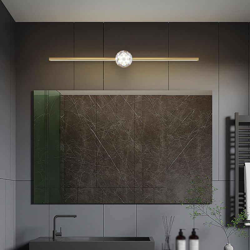 Modern LED Metal Wall Sconce Linear Shape Vanity Lamp with Acrylic Shade for Bathroom