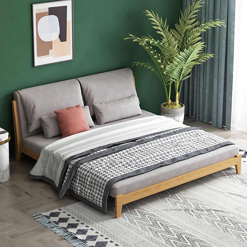 Scandinavian Style Gray Armless Sofa Bed Wood Frame Sleeper Sofa
