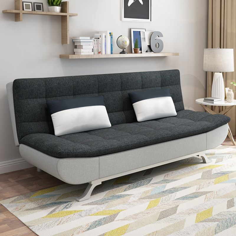 Moderne armloze metalen benen Sofa Faux Leather/Fabric Convertible Sofa