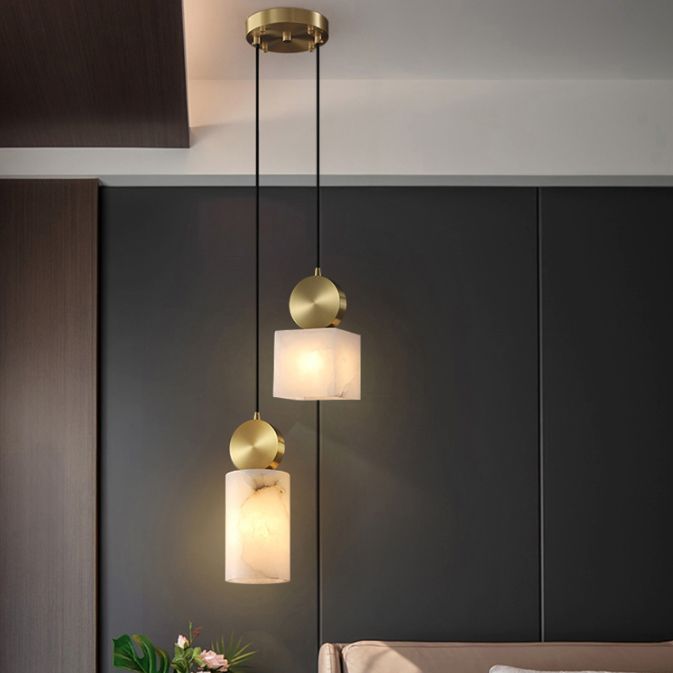 Stein schattierte hängende Leuchte zeitgenössischer Stil weißer Anhänger Beleuchtung