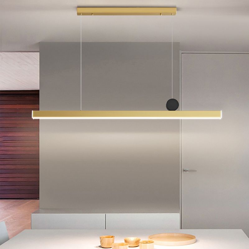 Zeitgenössischer Stil linearer Form Island Light Metal One Light Island Lighting