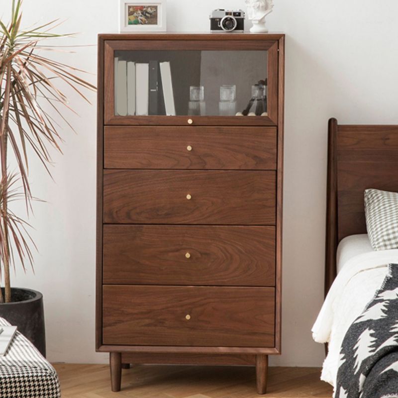 Contemporary Vertical Combo Dresser Solid Wood Storage Dresser for Home