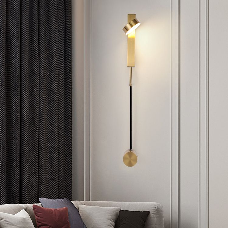 Metal Round Shape Wall Light Modern Style 1 Light Wall Mount Light