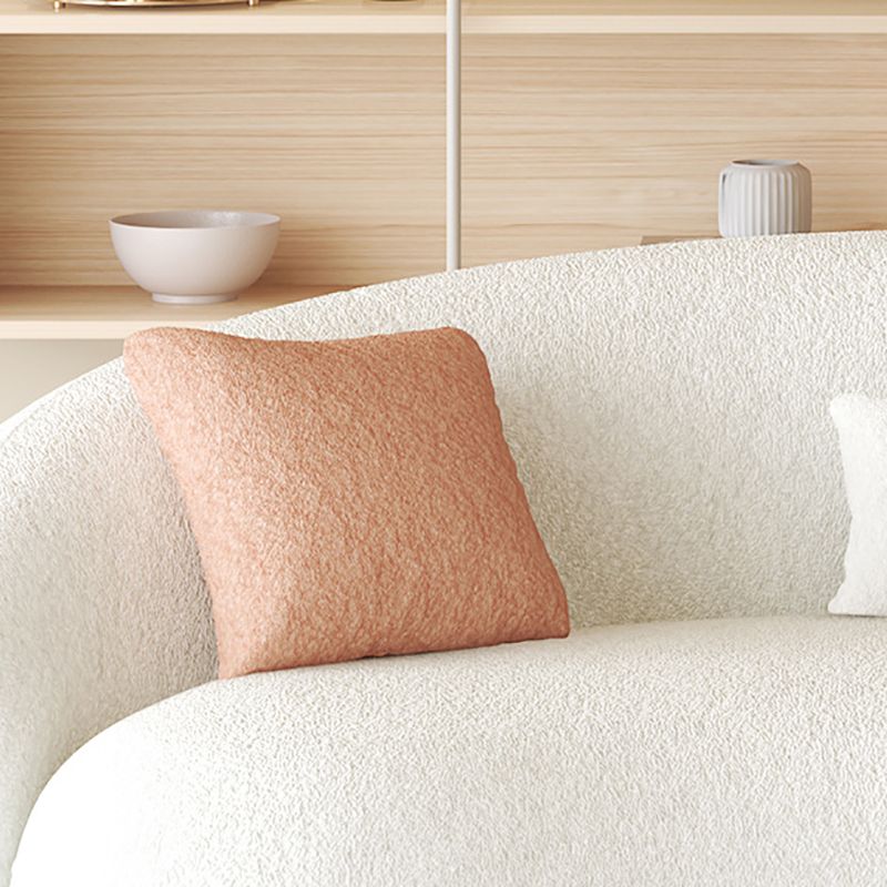 Sloped Arm Curved Sofa Nordic Wool Simple Sofa in White of 27.6" H