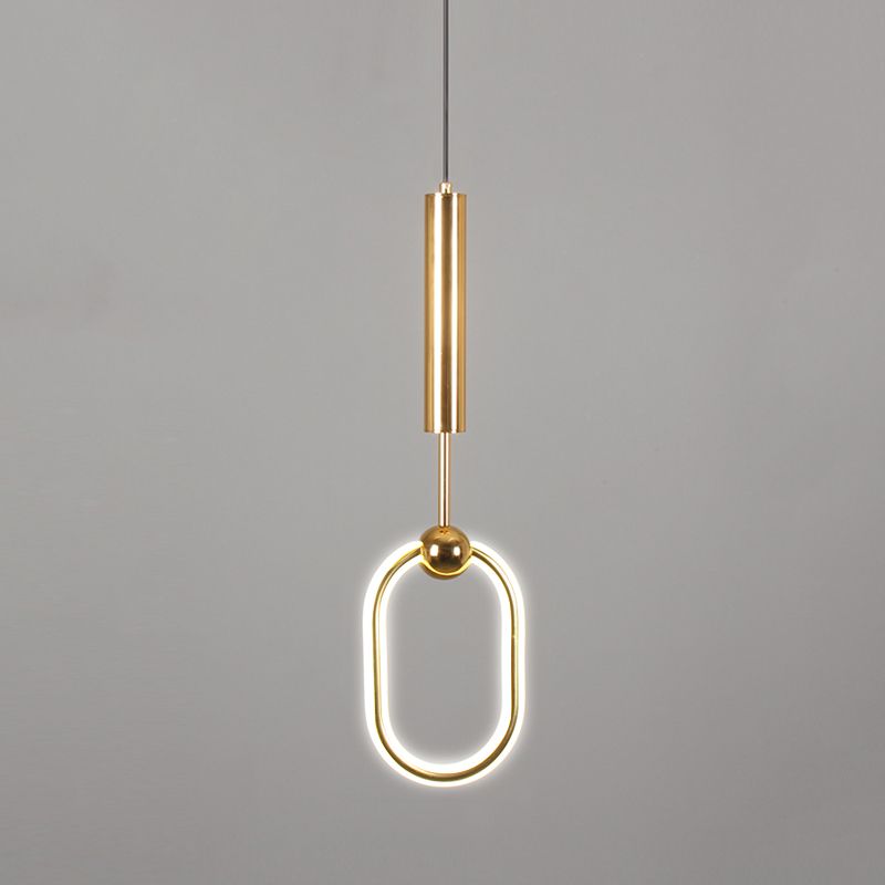 Métal Gold Metal Postmodern Pendant Light 1-Light Plafond plafond Light pour chambre à coucher