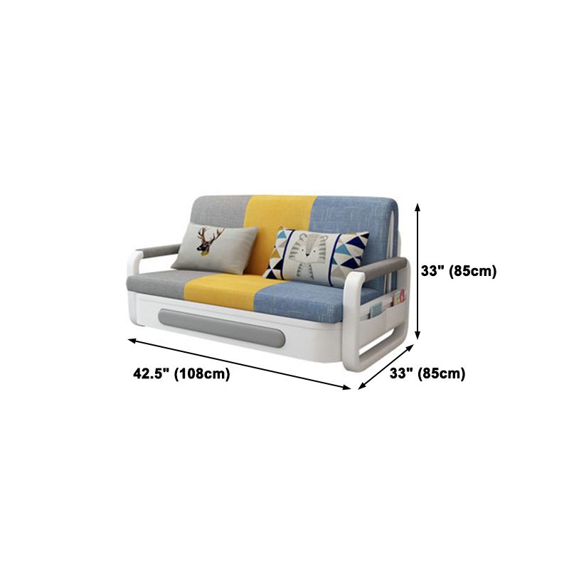 Slipcovered Cotton Blend Contemporary Sofa with Bed for Living Room