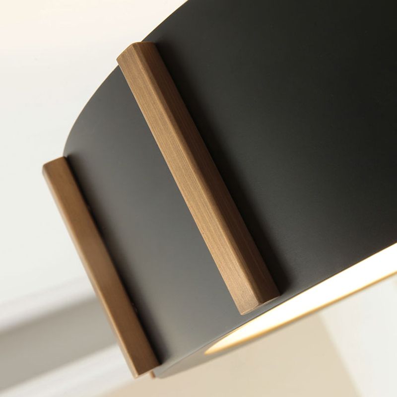 LED Semi Flush Drum Licht Rustikal Schwarz Metallic In der Nähe der Deckenleuchte, Warmes Licht