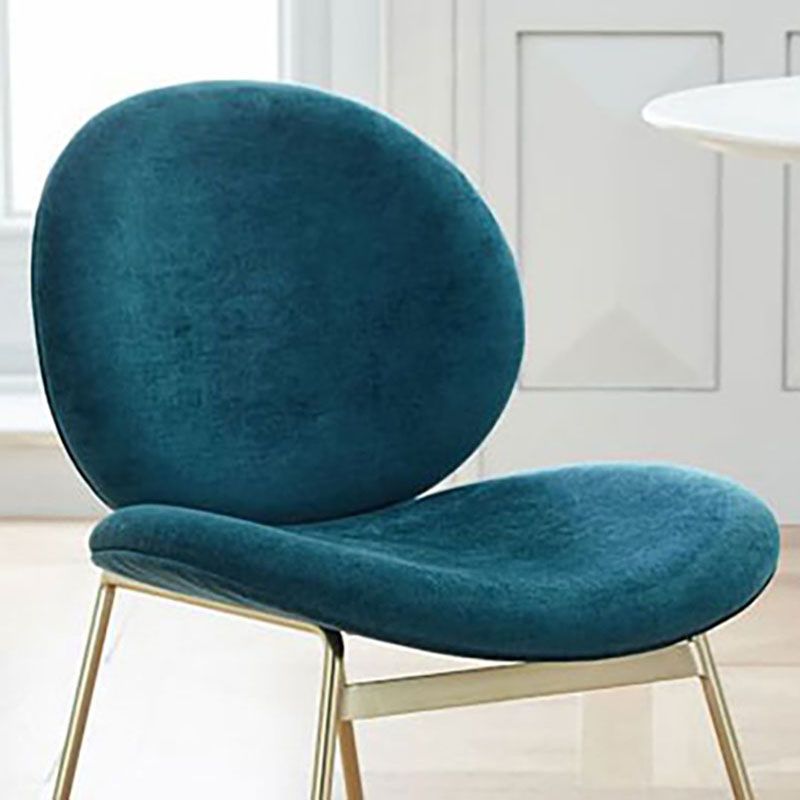 Glam Velvet Dining Room Chairs Metal Dining Armless Chair for Restaurant Use