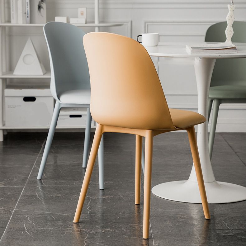 Kitchen Faux Leather Side Chair Modern Style Parsons Armless Chair Set