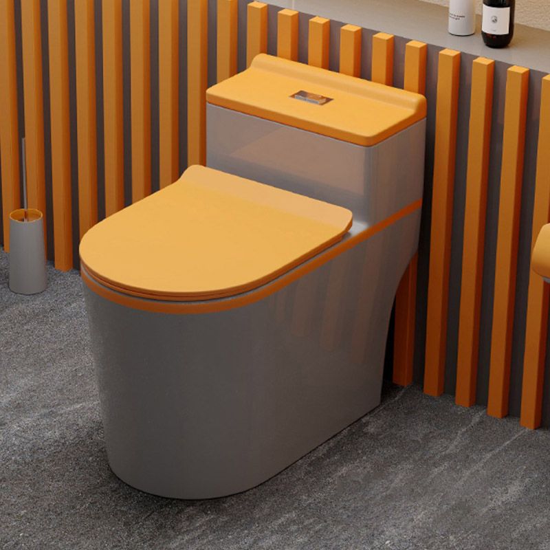 Skirted Toilet Floor Traditional Mount One-Piece Toilet with Slow Close Seat