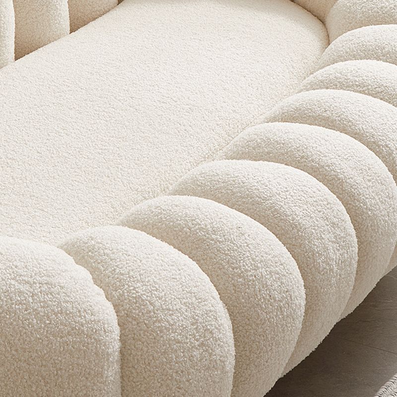 2 Seater 27.5"H Microfiber / Lamb Fleece Sloped Arm Sofa for Living Room