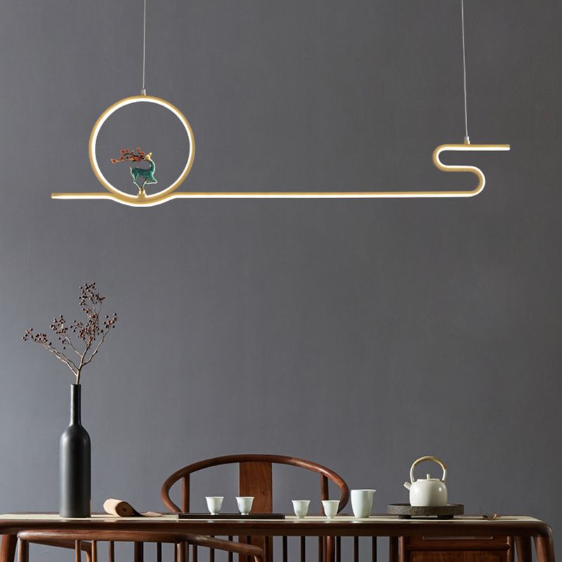 Estilo contemporáneo Luces colgantes de forma lineal Metal Lighting de 2 luces