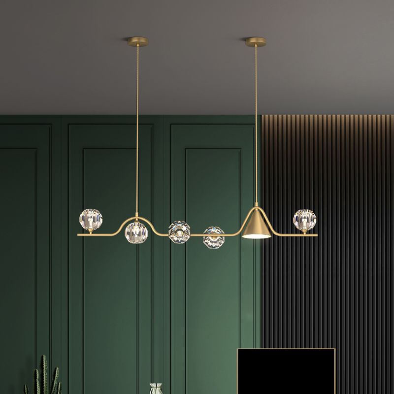 Modern Style Ball Shape Island Pendants Crystal Pendant Lights for Dining Room