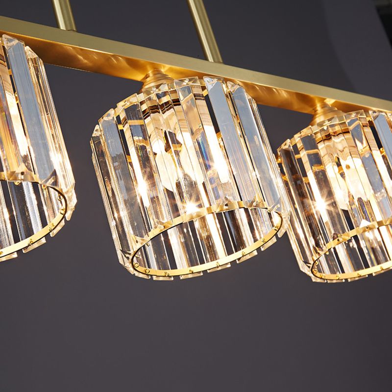 Cilindro illuminazione dell'isola Crystal Contemporary Simplicity Fissature di illuminazione a sospensione per il ristorante