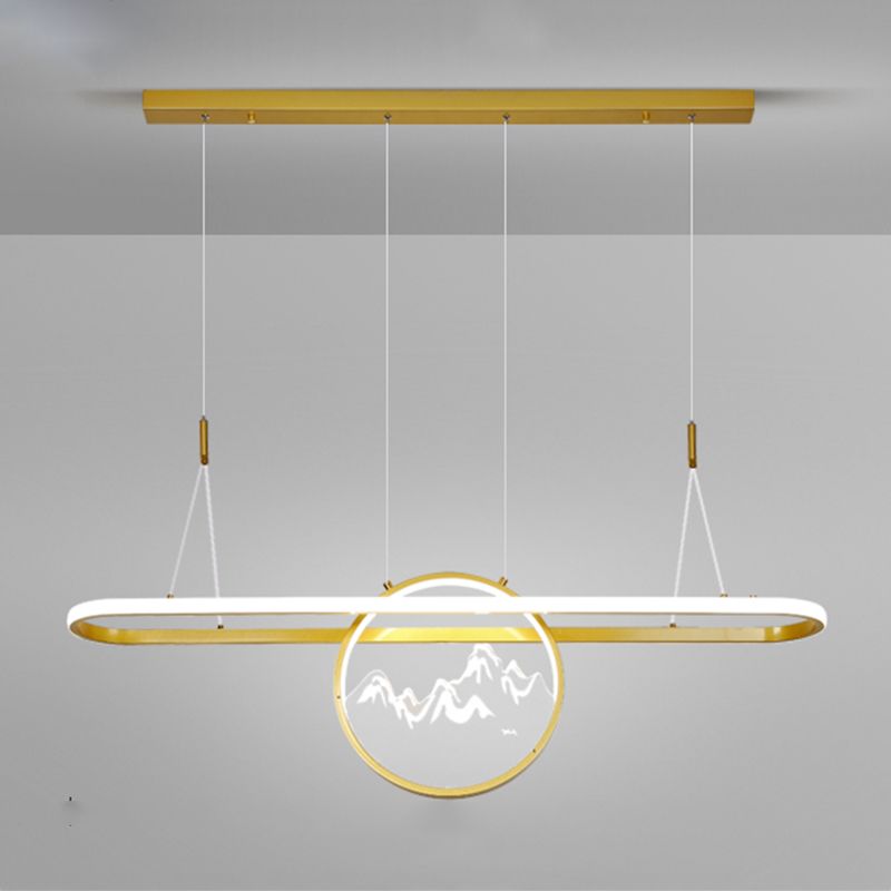 Linear Shape Island Lights Modern Style Meta Two Light Pendant Lighting Fixtures