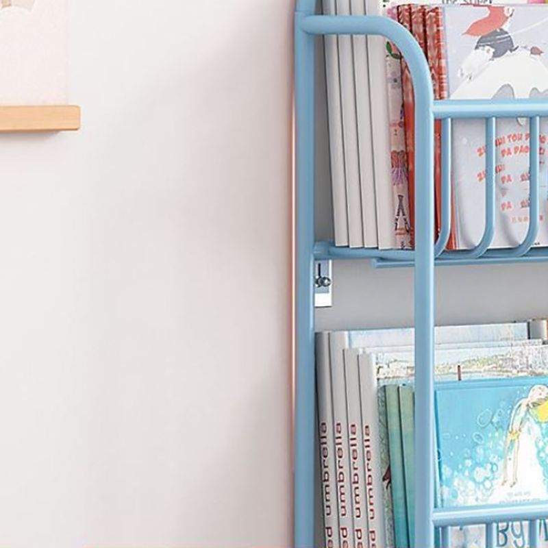 Metal Contemporary Bookshelf Floating Closed Back Bookcase with Shelves