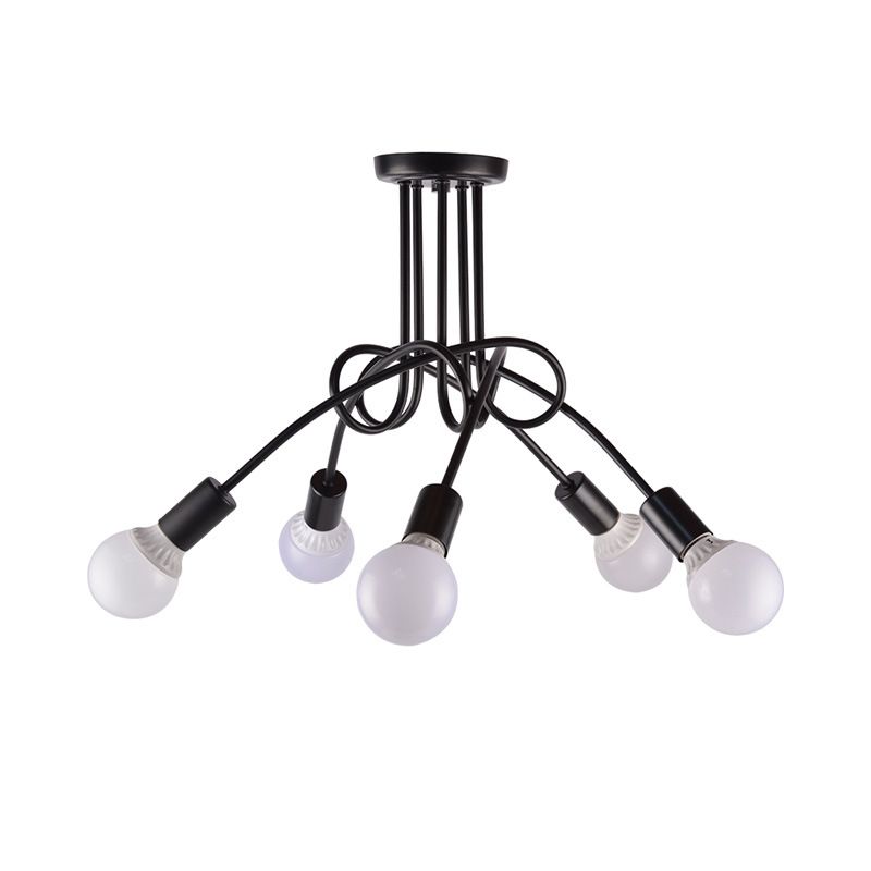 Luz de techo de hierro forjado Nordic Pastoral Retro Retro Multi-Head Creative Decoration Store Coffee Shop Lamps