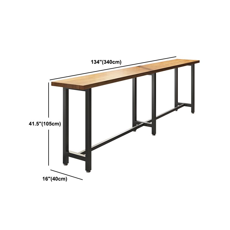 Modern 1/7 Pieces Bar Table Set Rectangle Pine Wood Counter Table for Milk Tea Shop