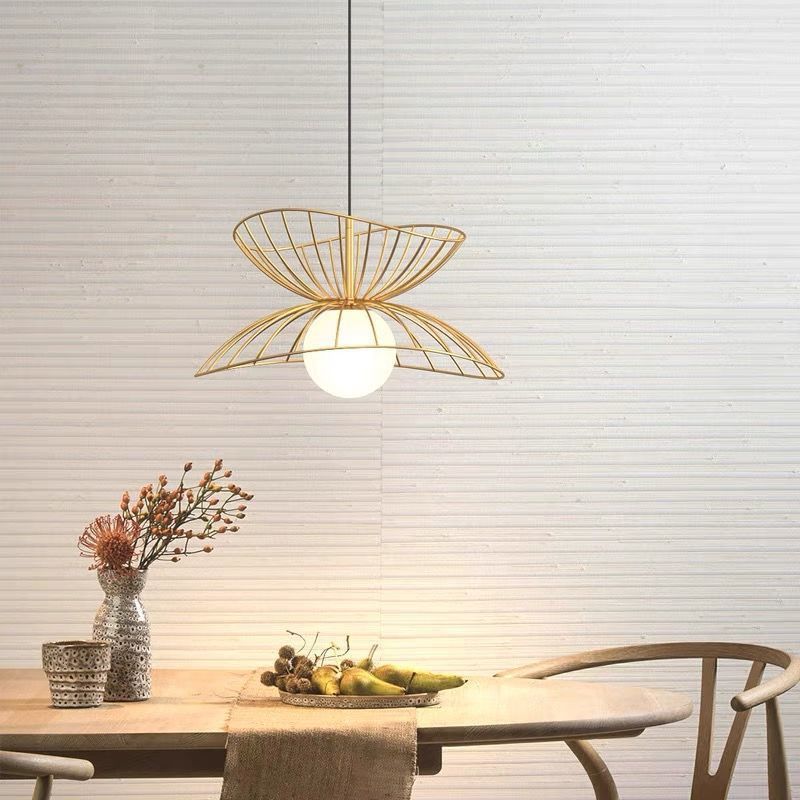 Draadkooi eetkamer hanglamp verlichte armatuur loftstijl metalen 1-licht druppellamp