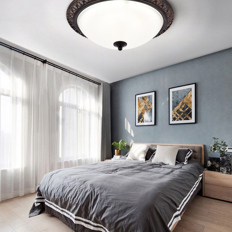Modern Style Round Flush Mount Light Metal 2-Light Flush Ceiling Lights