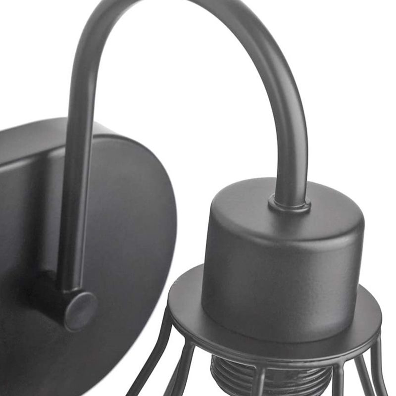 Industrial 3 - Light Bath Vanity Light Iron Bathroom Fixture in Dark Black