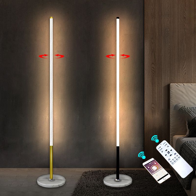 Linear Shape Metal Floor Lights Modern 1-Light Floor Lamp for Living room