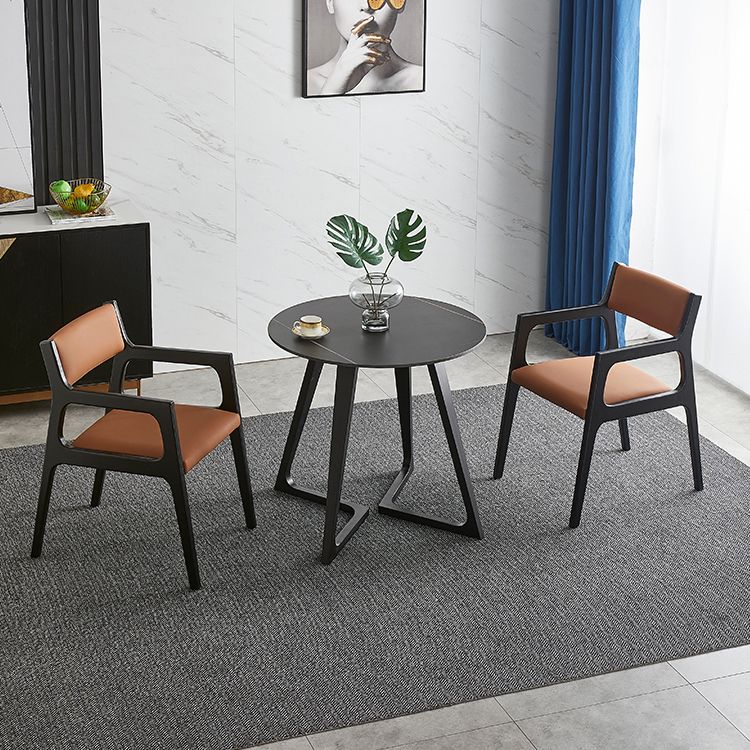 Meubles de style industriel de table à manger en pierre de double piédestal pour d'intérieur