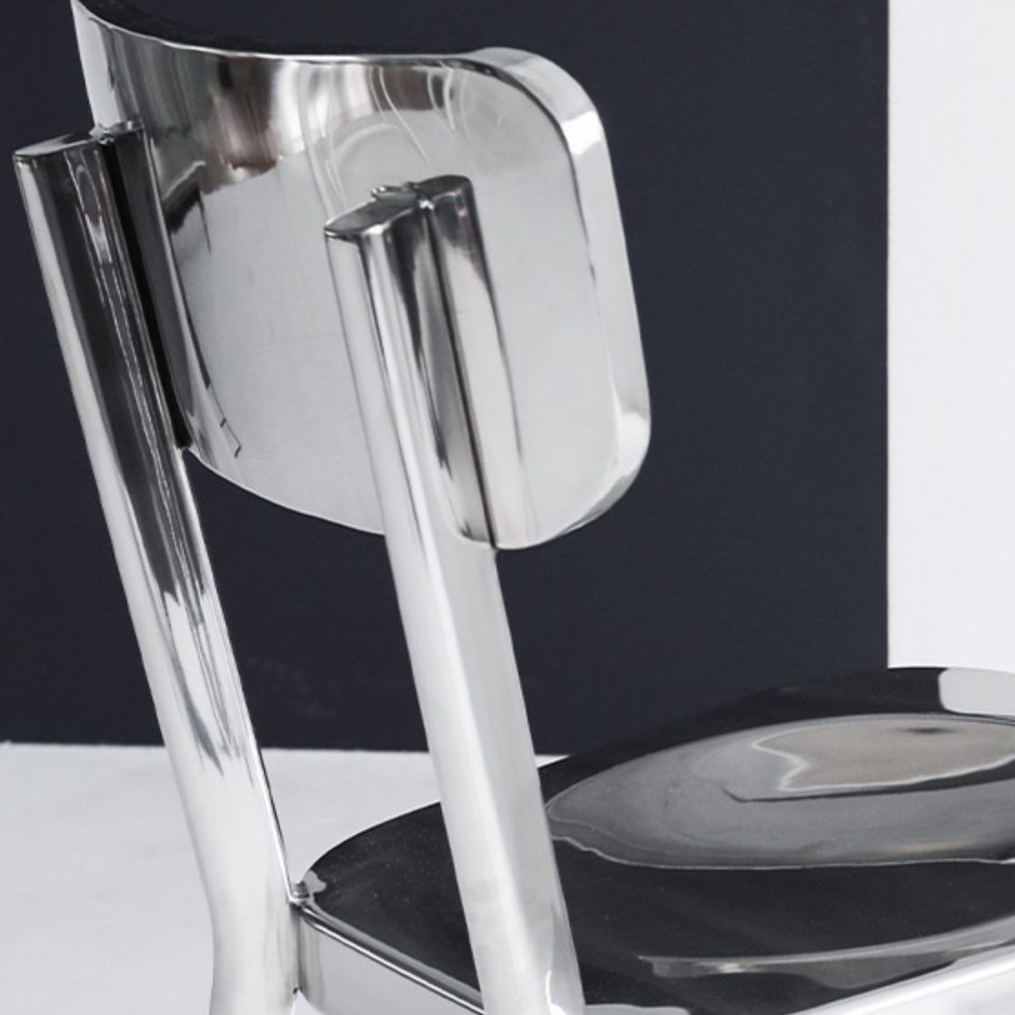 Contemporary 43" Height Metal Backrest Counter Stool in Silver