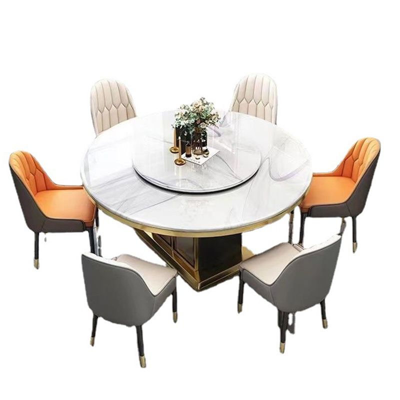 Sintered Stone Dining Table Convertible Pedestal Dining Table for Kitchen