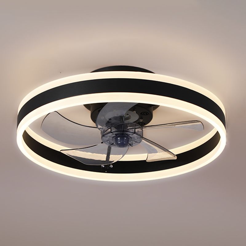 Round Shape Metal Ceiling Fan Modern Style 1 Light  Ceiling Fan Lamp