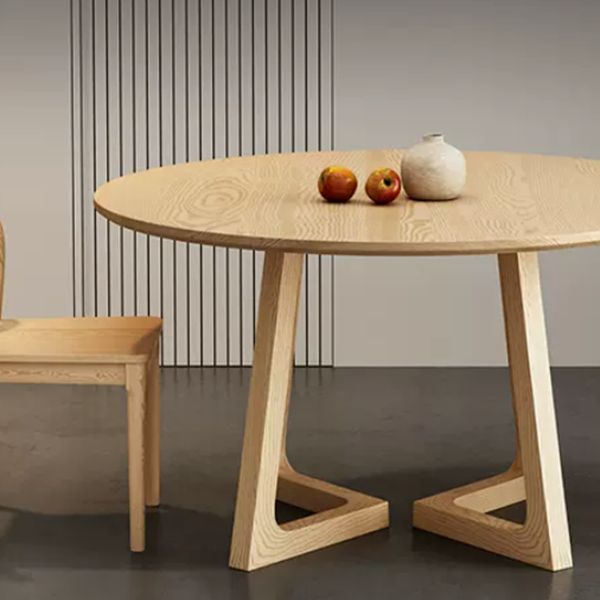 Modern Style Dinette Set 1/2/3/4/5 Pcs Round Solid Wood Dinette Table with Chair