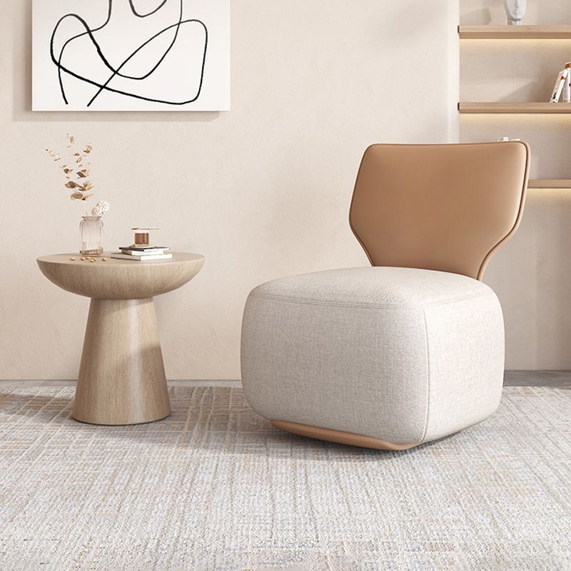 Industrial Upholstered Accent Chair Leather Tight Back Armless Chair