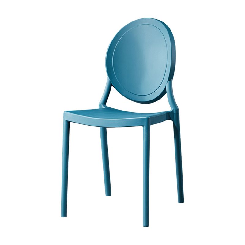 Nordic Glam Style Chair Kitchen Armless Chair with Plastic Legs