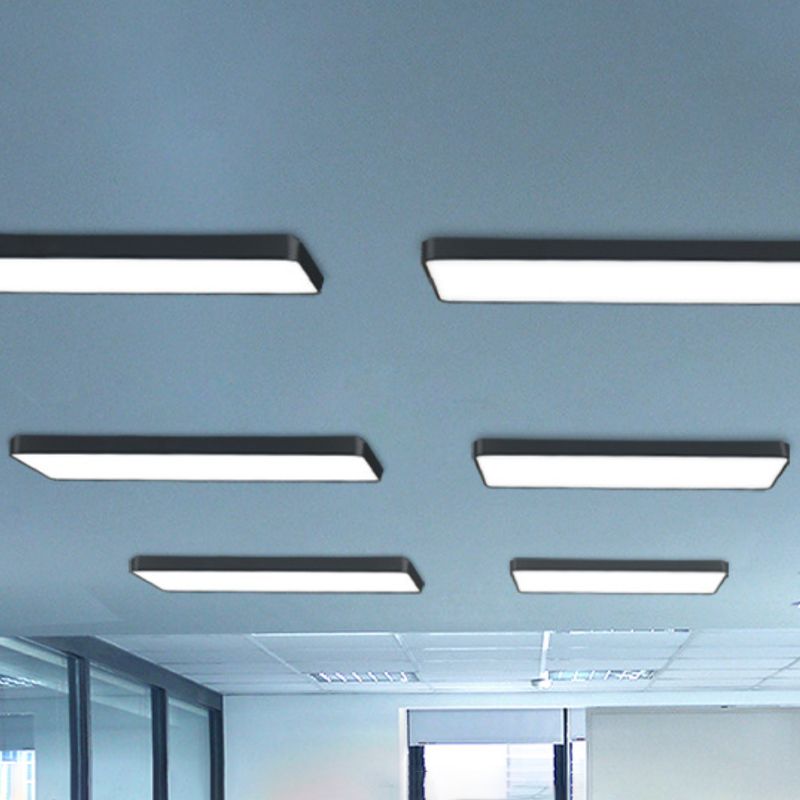 Rectangle Acrylic Flush Mount Light Modern LED Close to Ceiling Lighting for Gymnasium