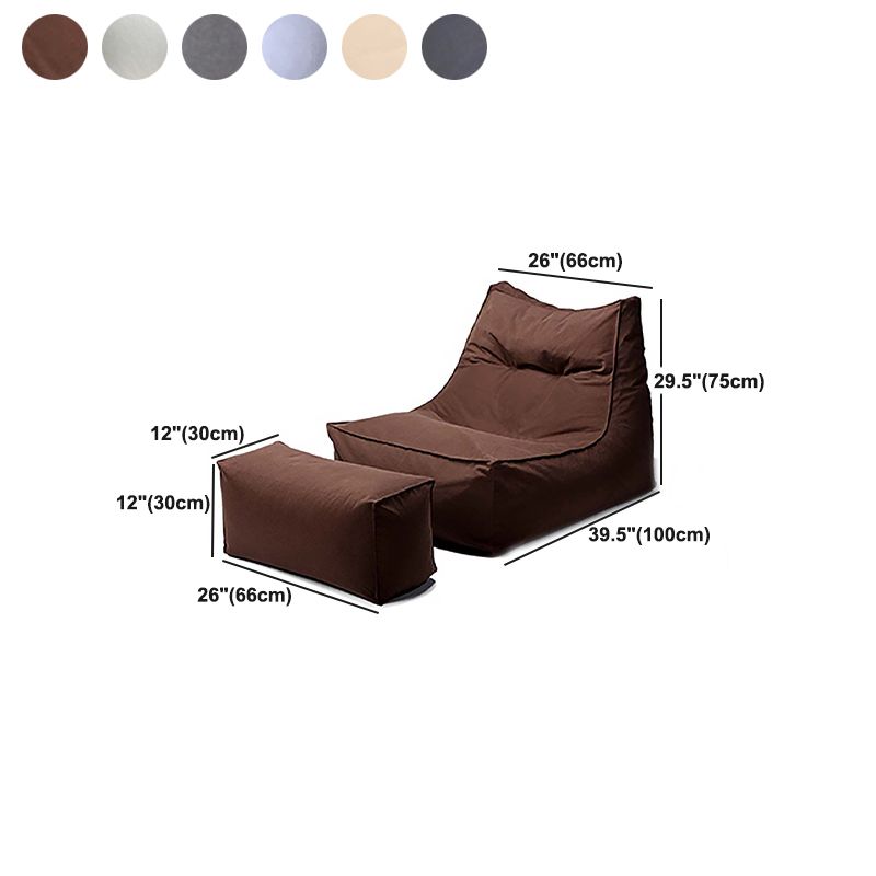 Nordic Style Living Room Fabric Armless with Ottoman Lounge Accent Chair