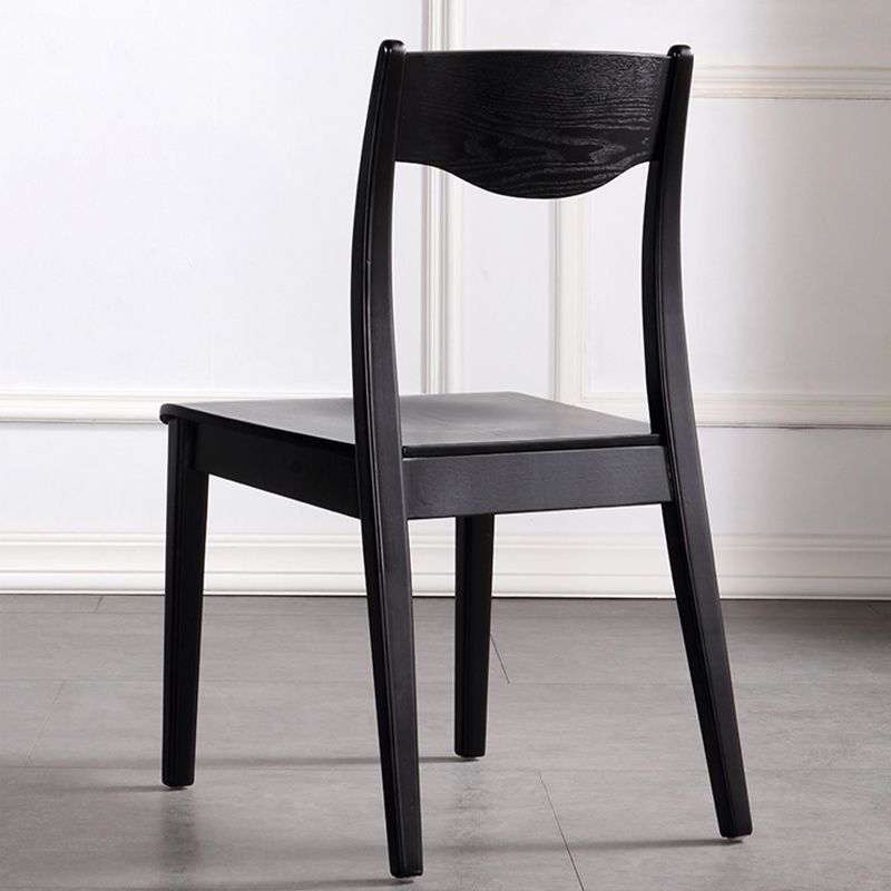 Solid Wood Side Chair Modern Black Indoor Dining Chair for Living Room
