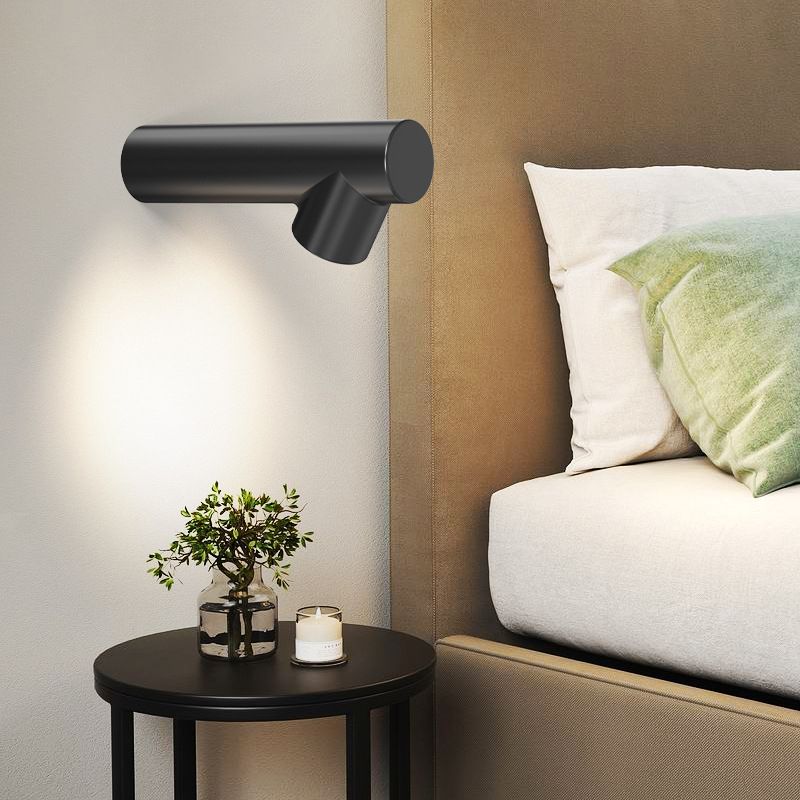 Modernism Single White/Black Wall Mounted Sconce Metallic Wall Light for Bedroom