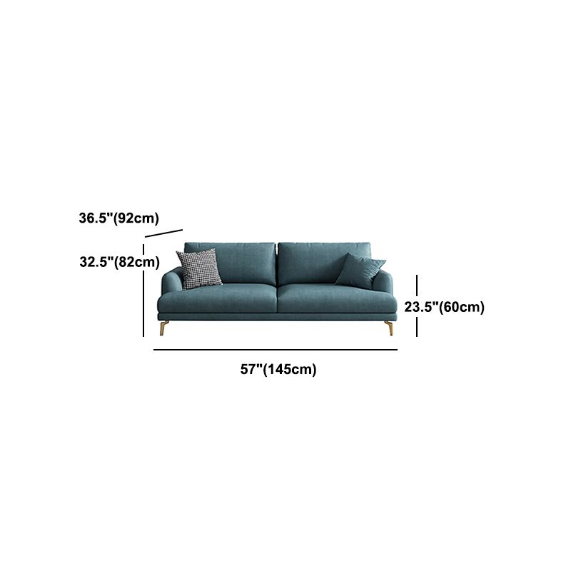 Contemporary Faux Leather Recessed Arm Furniture Sectionals in Green