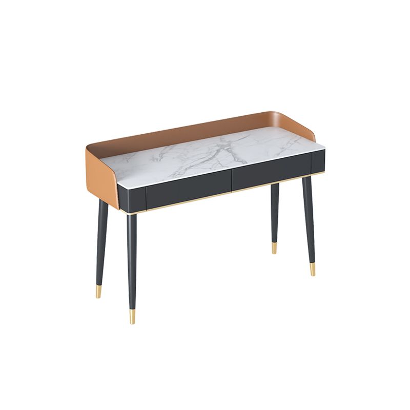 Black Vanity Dressing Table Stone Top Dresser with Storage Drawers